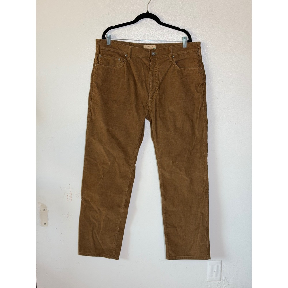Orvis Five Pocket Corduroy Pants Men's 38x30 Brown Stretch Outdoor classic